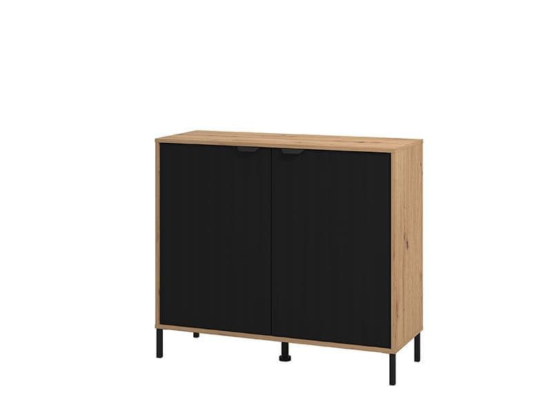 Vilamoura Artisan Oak Effect And Black Small Sideboard