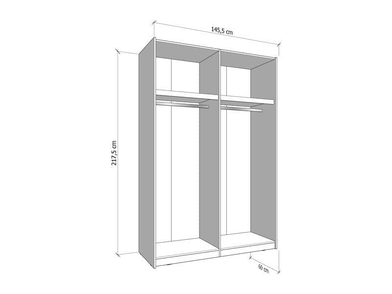 Weyma 150cm Cashmere Sliding Door Wardrobe