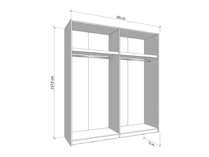 Weyma 200cm Cashmere Sliding Door Wardrobe