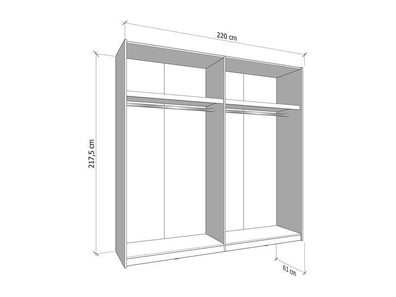 Weyma 220cm Cashmere Sliding Door Wardrobe