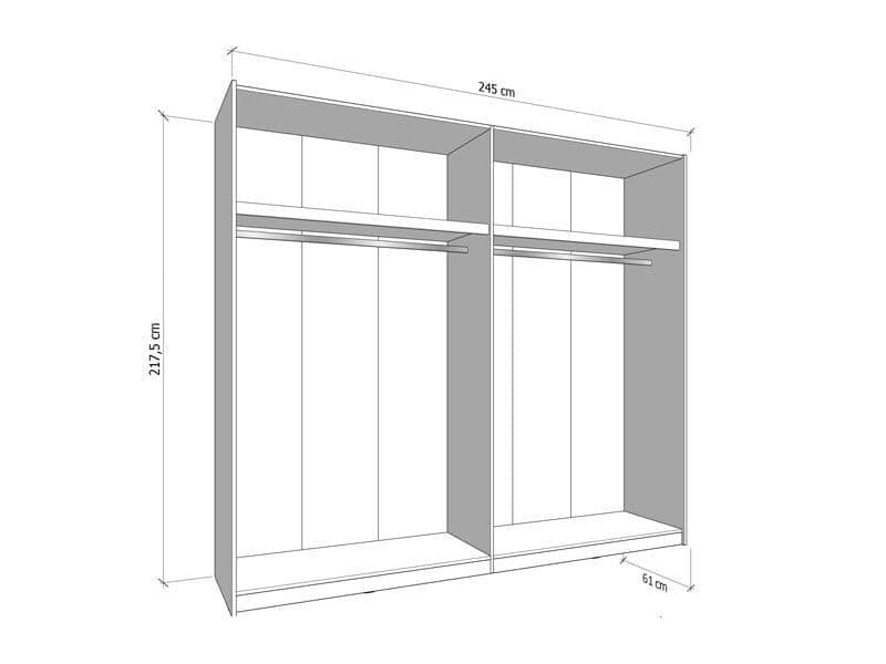 Weyma 245cm Cashmere Sliding Door Wardrobe