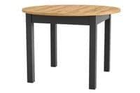 Wiktor Black And Oak Effect Round Extending Dining Table