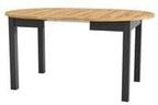 Wiktor Black And Oak Effect Round Extending Dining Table