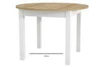 Wiktor White And Oak Effect Round Extending Dining Table