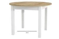 Wiktor White And Oak Effect Round Extending Dining Table