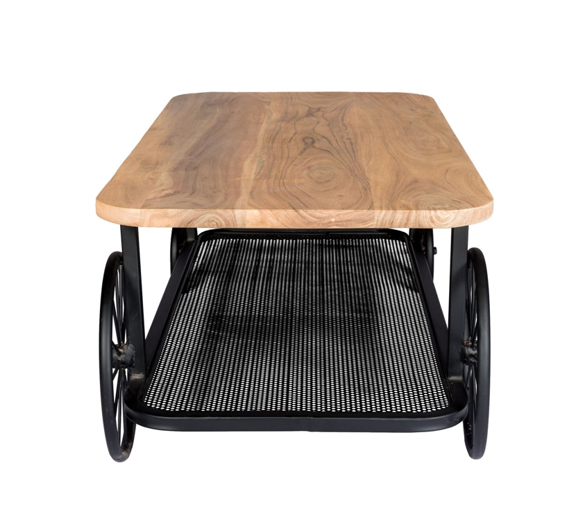 Craft Wheel Coffee Table — angled product view