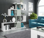 Zaga Arctic White and Concrete Grey Bookcase