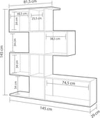Zaga Oxide Dark Brown and Arctic White Bookcase