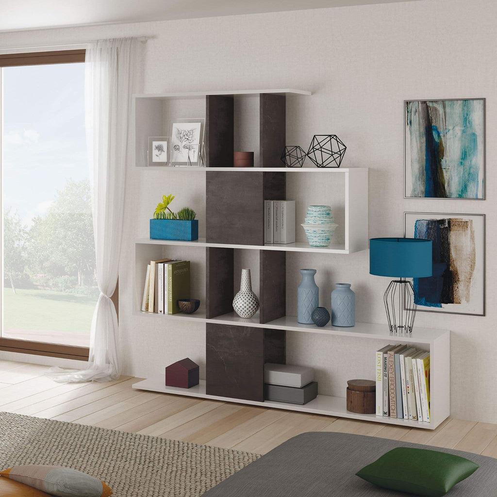 Zaga Oxide Dark Brown and Arctic White Bookcase