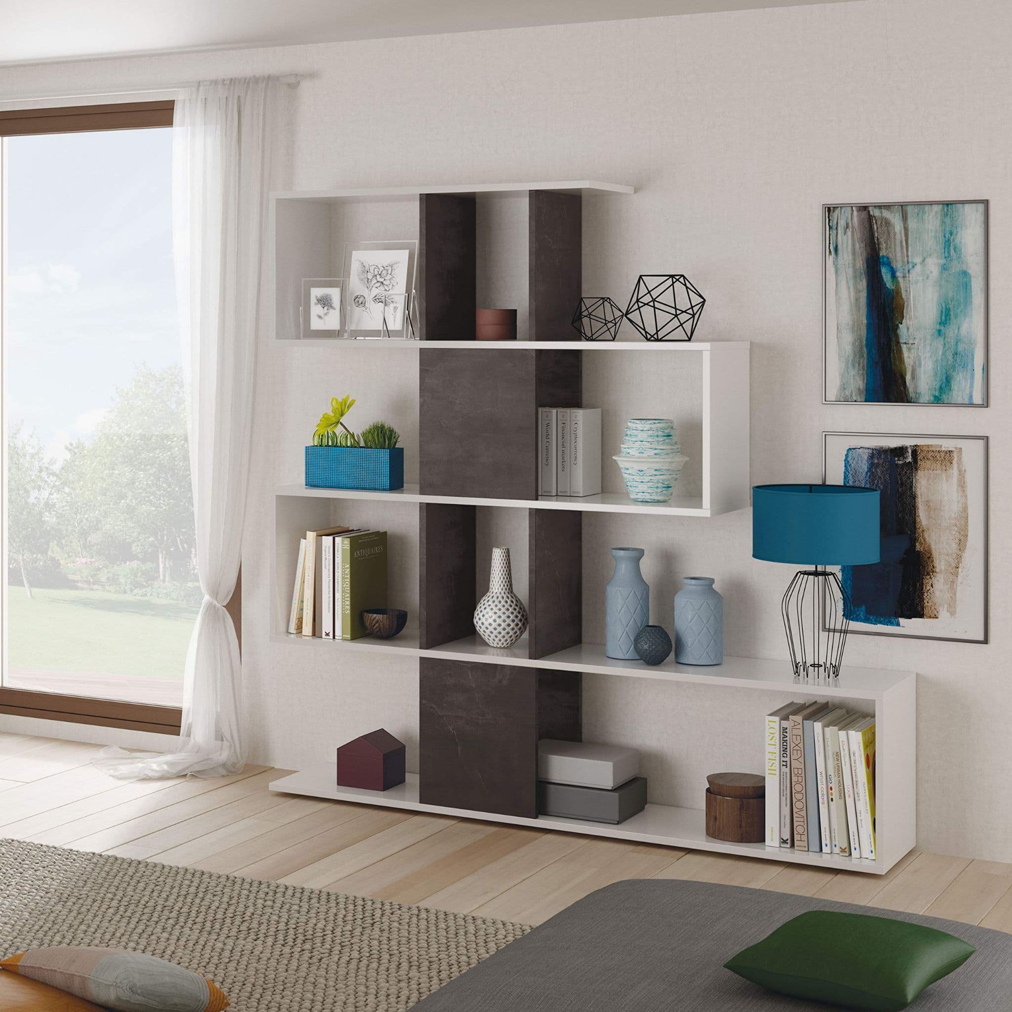 Zaga Oxide Dark Brown and Arctic White Bookcase