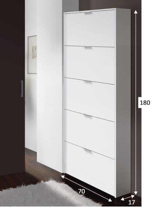 Zappa Shoe Cabinet White Gloss — alternate product view