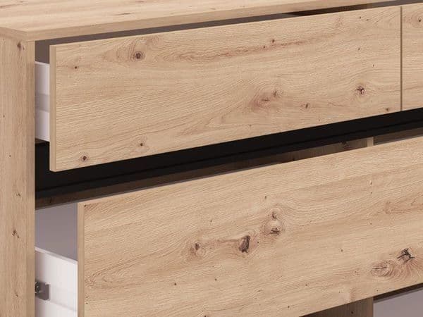Zavaro Oak Effect Wide Chest Of Drawers