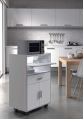 Zidan White and Grey Kitchen Trolley