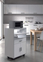 Zidan White and Grey Kitchen Trolley