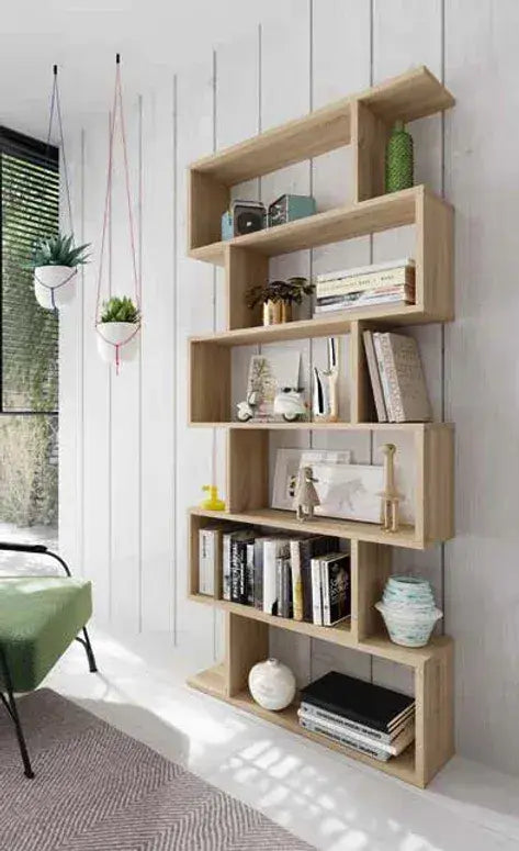 Zing Oak Effect Bookcase — front product view