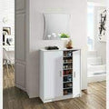 Zuldy Large 30 Pairs White Shoe Cupboard