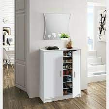 Zuldy Large 30 Pairs White Shoe Cupboard