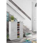 Zuldy Large 30 Pairs White Shoe Cupboard